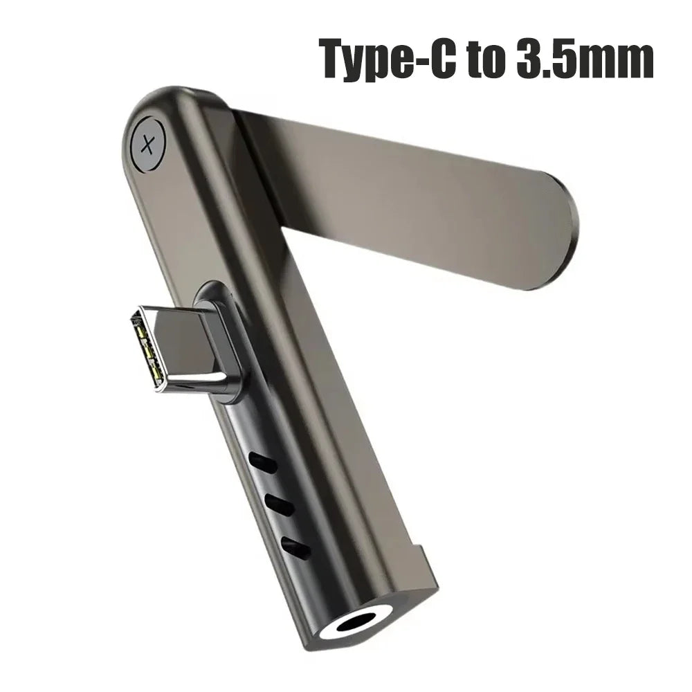 USB-C to 3.5mm Audio Adapter with Foldable Phone Stand Audio Adapter Babs TYPE-C to 3.5mm