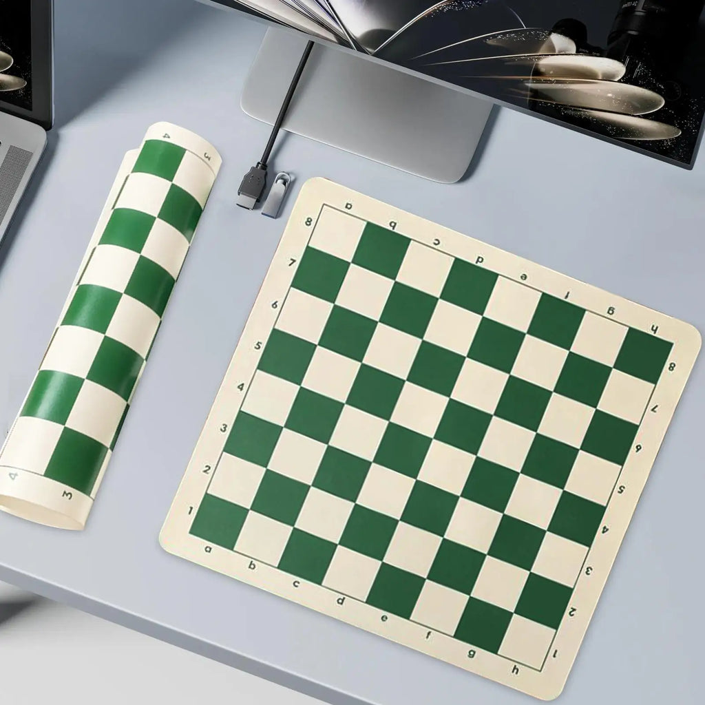 Roll-Up PU Leather Chess Board – Portable Tournament Mat Chess Board Mat Babs
