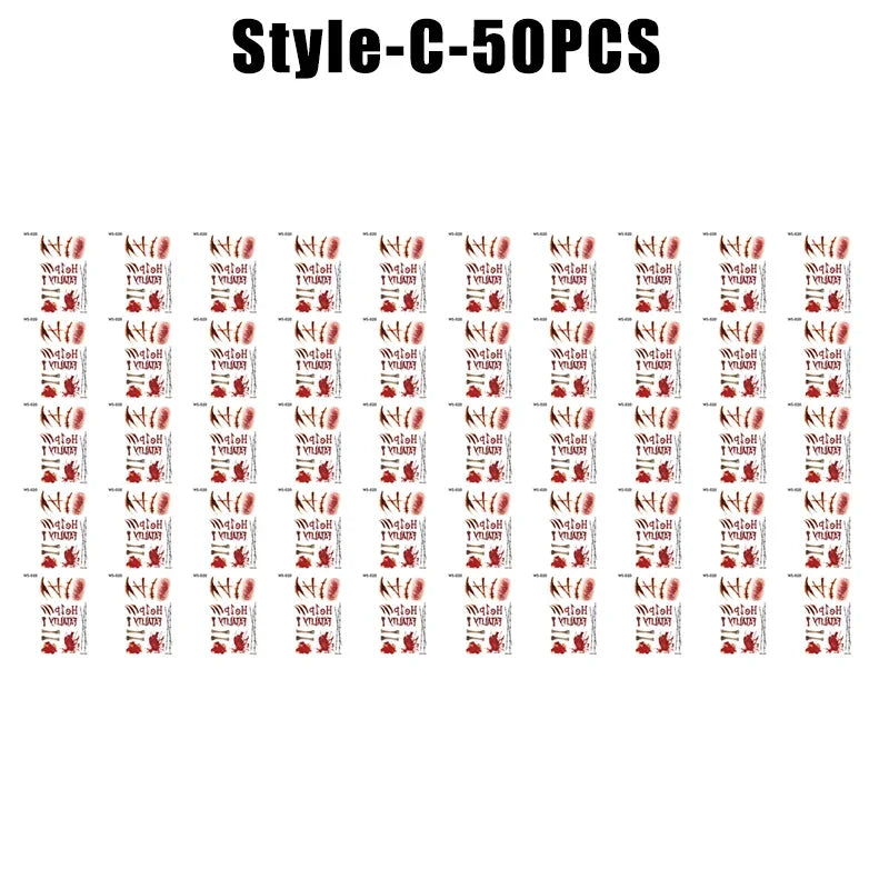 Halloween Wound Temporary Tattoos – Realistic Blood FX Costume Temporary Tattoo Babs C-50PCS