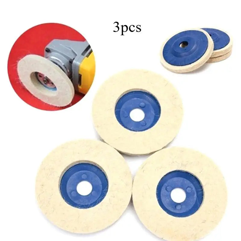 3-Pack 100mm Wool Polishing Buffing Pads for Angle Grinder Polishing Wheel Set Babs 3pcs