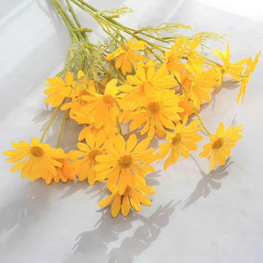 Small Daisy Silk Artificial Flower Bouquet – Home & Bridal Décor Artificial Flower Bouquet Babs YELLOW 1 pc