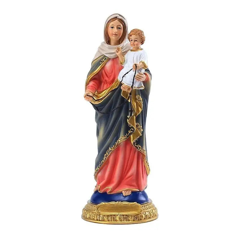 Virgin Mary & Child Jesus Resin Statue | Catholic Decor Figurine Religious Figurine Babs
