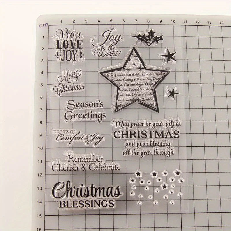 Christmas Star Clear Stamp – DIY Cards, Embossing & Scrapbook Clear Craft Stamp Babs
