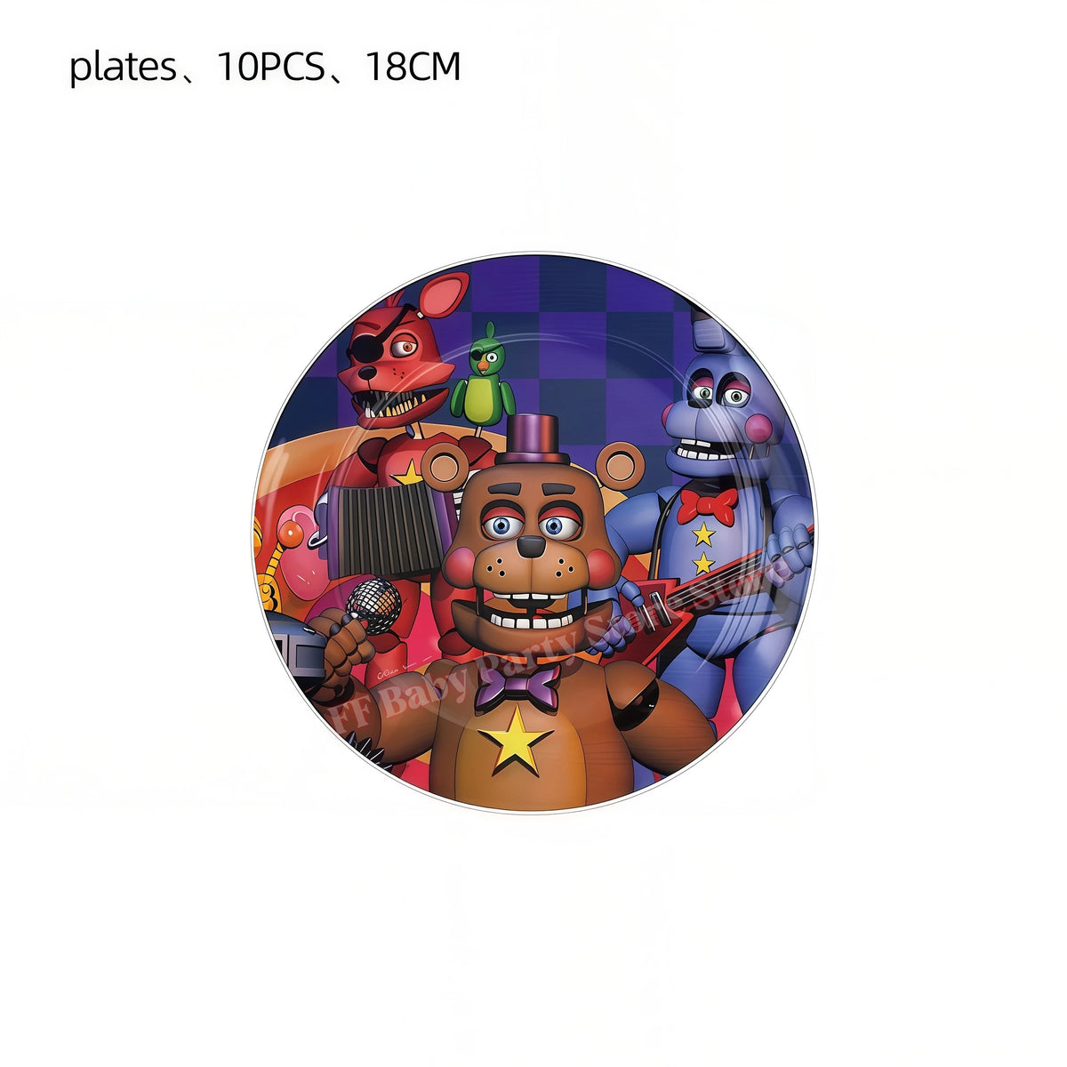 Five Nights Bear Birthday Party Decorations Set for Kids Birthday Party Set Babs 10pcs 7inch Plates others