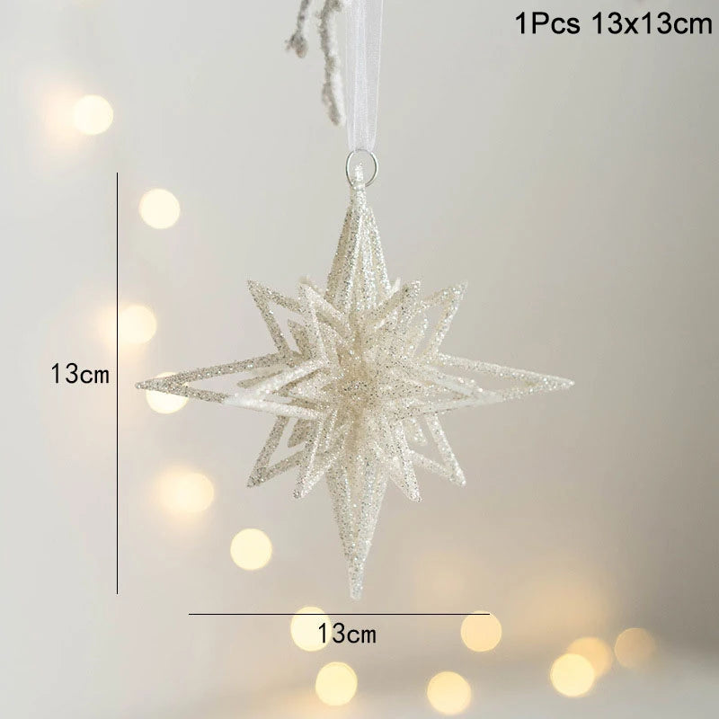 Christmas Tree Ornaments – Snowflake, Angel & Deer Pendants Christmas Tree Ornaments Babs 1pc star