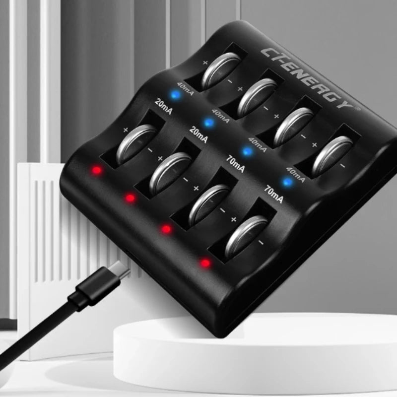 8-Slot Lithium Coin Battery Charger – CR2032 2025 & More Coin Battery Charger Babs