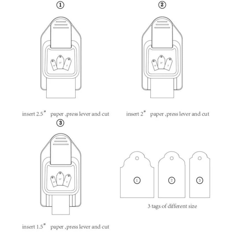 Gift Tag Paper Punch 1.5, 2 & 2.5 Inch – DIY Craft Puncher Craft Paper Punch Babs