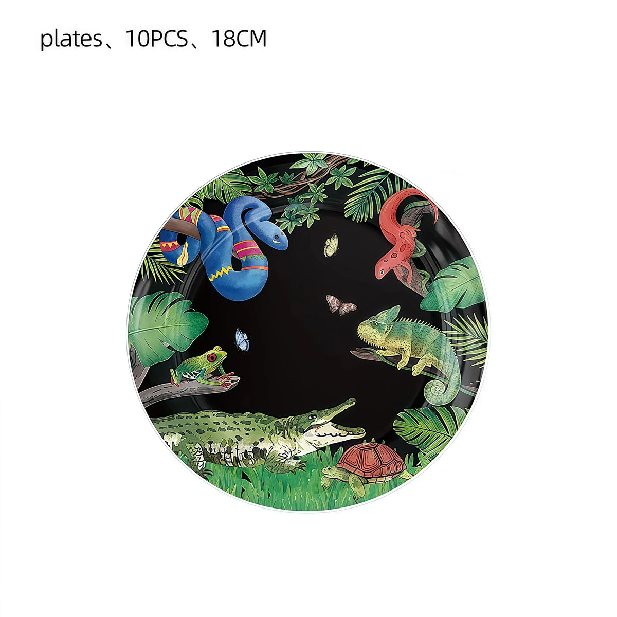 Reptile Party Supplies – Lizard & Snake Tableware Set Party Tableware Set Babs 10pcs 7inch