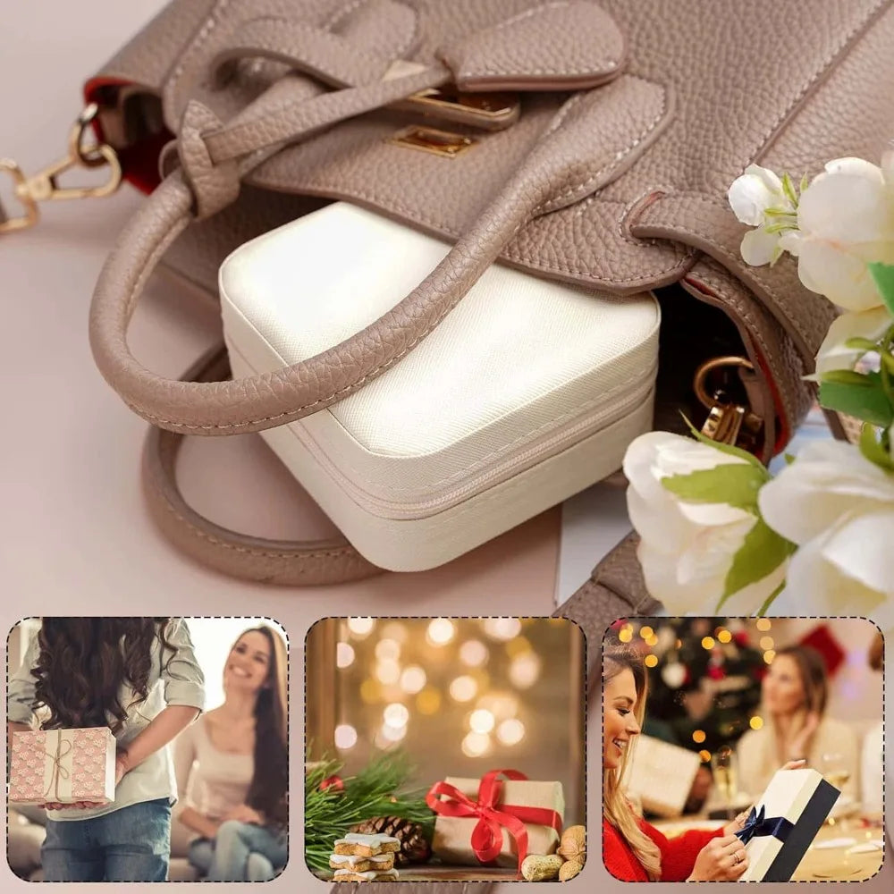 Portable Leather Travel Jewelry Organizer Case for Women Jewelry Travel Case Babs