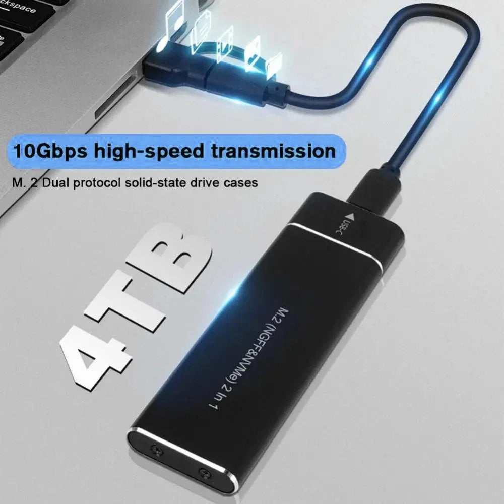 M.2 NVMe SATA SSD Enclosure 10Gbps USB-C Dual Protocol SSD Enclosure Babs