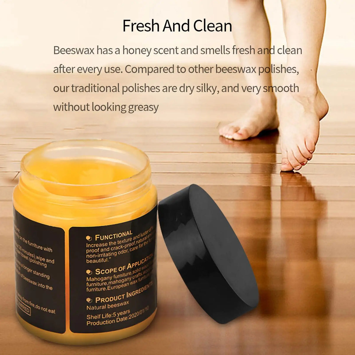Natural Beeswax Furniture Polish & Wood Cleaner – 80g Furniture Wax Polish Babs