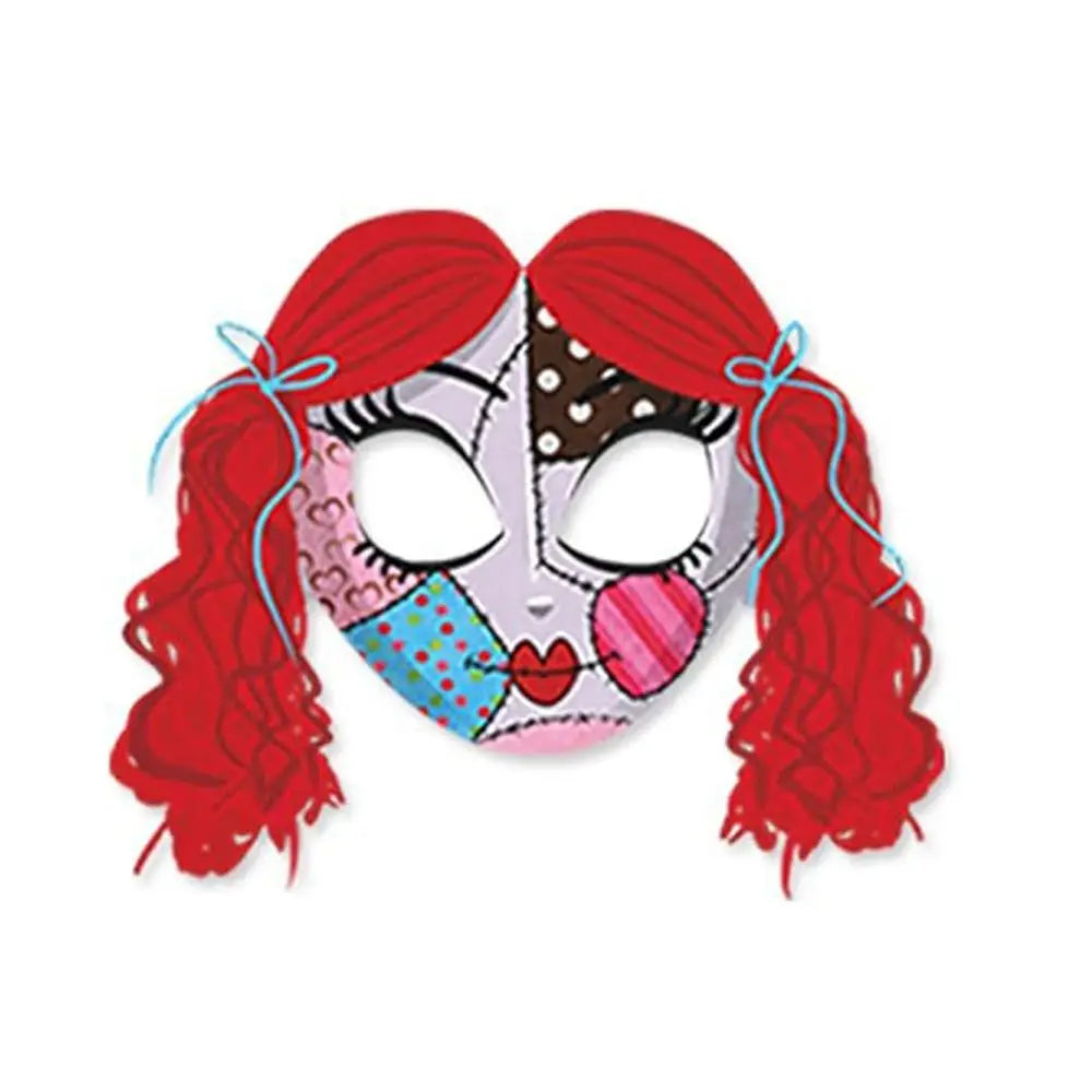 Halloween Paper Masks Set – Skull, Ghost & Cat Cosplay (8-9 Pcs) Halloween Costume Masks Babs