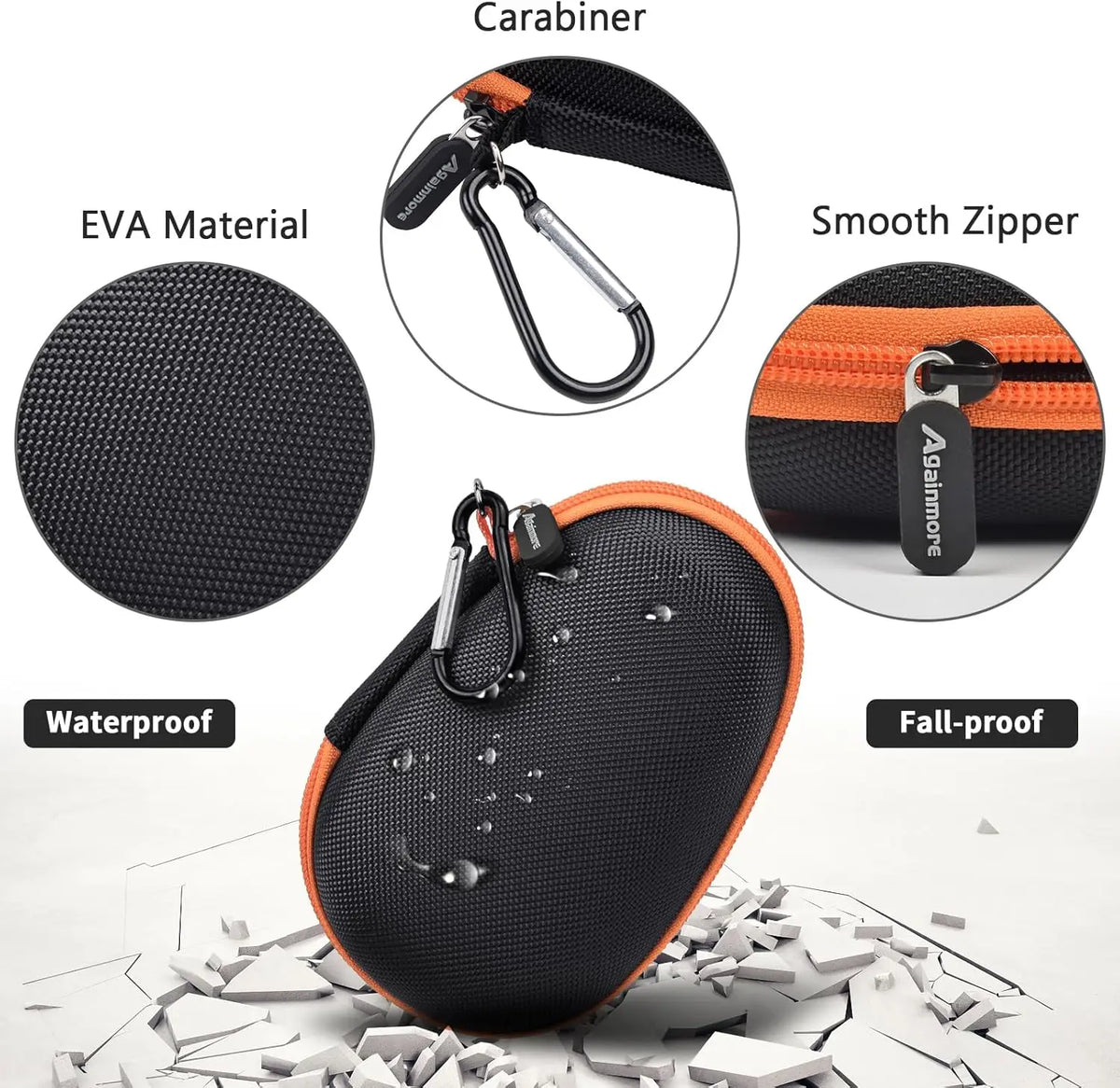 Paiyule Travel Case for JBL Clip 5 & Clip 4 Speaker – Black Speaker Travel Case Babs