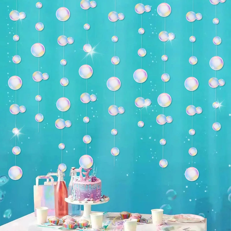 3M Mermaid Bubble Garland Banner | Ocean Party Decoration Party Hanging Banner Babs