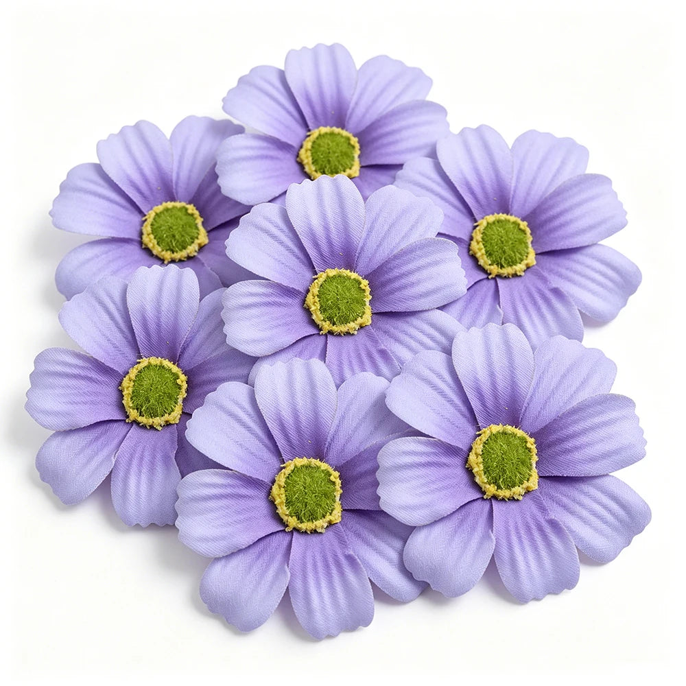20Pcs 6cm Artificial Silk Daisy Flower Heads for Wedding Decor Artificial Silk Flowers Babs Blue 20Pcs