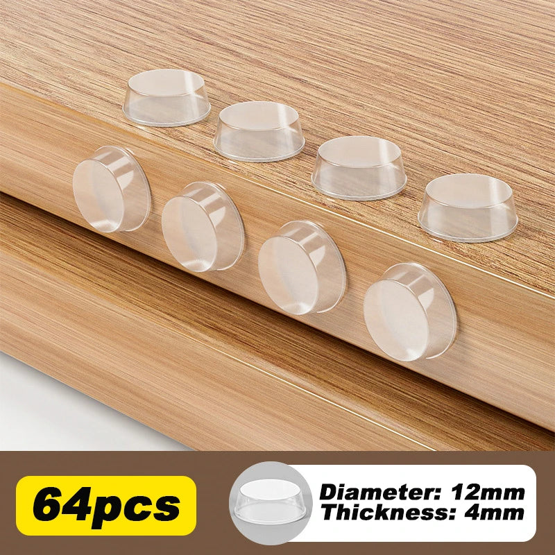 Silicone Door Stopper Bumper Pads – Adhesive Anti-Collision Door Bumper Pads Babs 64pcs-12x4mm