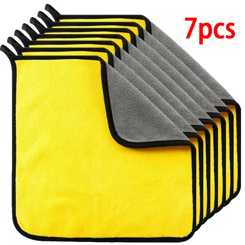 Dual-Sided Microfiber Cleaning Cloth – Lint-Free 30x30cm Microfiber Cleaning Cloth Babs yellow 7pcs