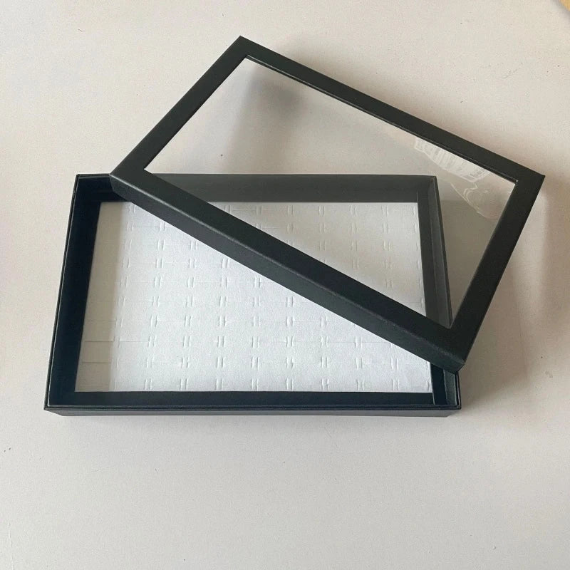 Ring Holder Display Tray – 100-Ring Velvet Jewelry Organizer Jewelry Display Tray Babs Black And White