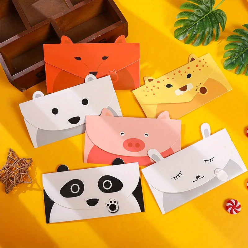 10pcs Cartoon Animal Greeting Cards with Envelopes | Party Invites Greeting Card Set Babs