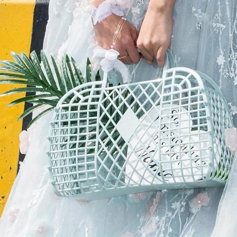 2-Pack Foldable Mesh Laundry Basket – Portable Plastic Wash Basket Foldable Laundry Basket Babs