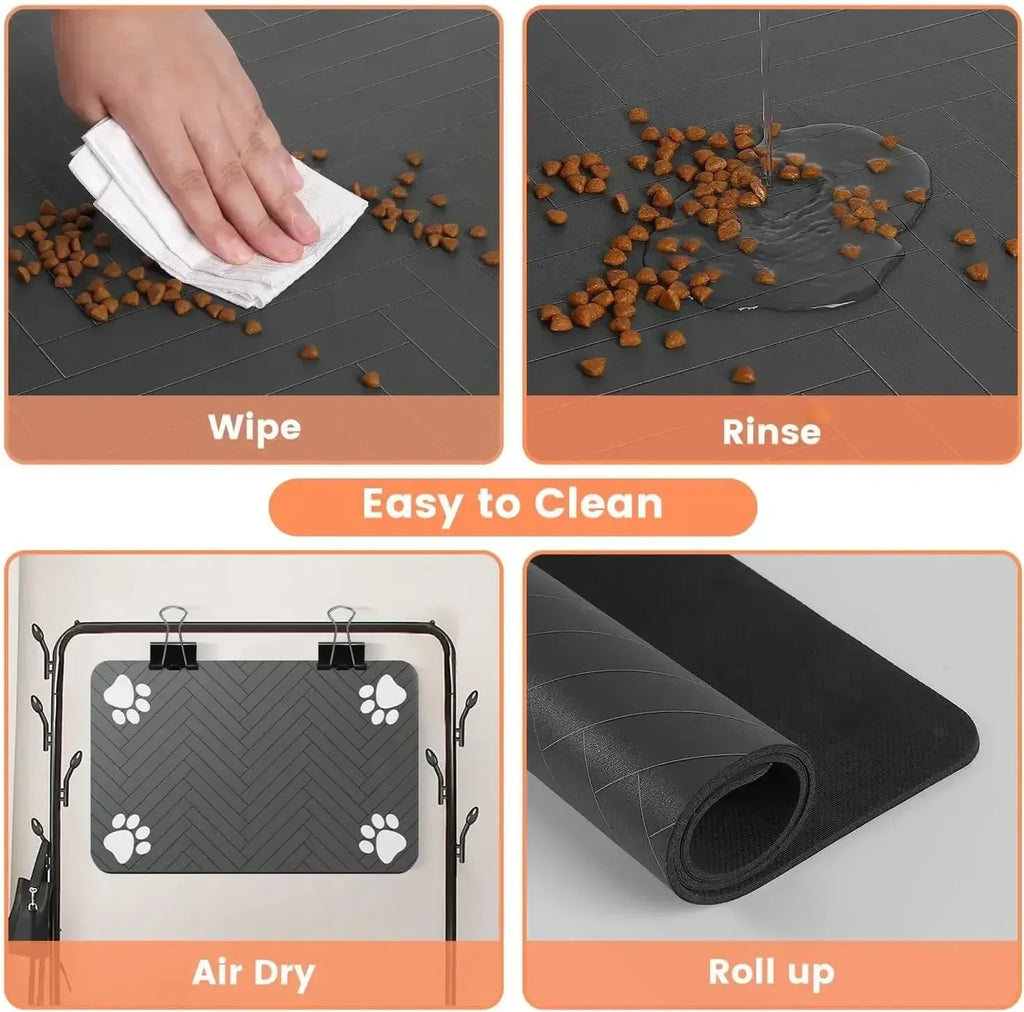 Absorbent Pet Feeding Mat – Non-Slip Waterproof Food Bowl Mat Pet Feeding Mat Babs