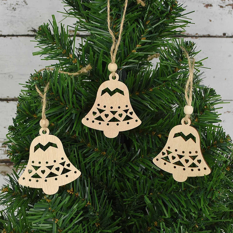 3pcs Vintage Christmas Wooden Ornaments – DIY Tree Pendants Christmas Tree Ornaments Babs G