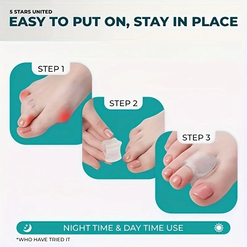 Gel Silicone Toe Separators – Waterproof, Latex-Free, Unisex Gel Toe Separators Babs