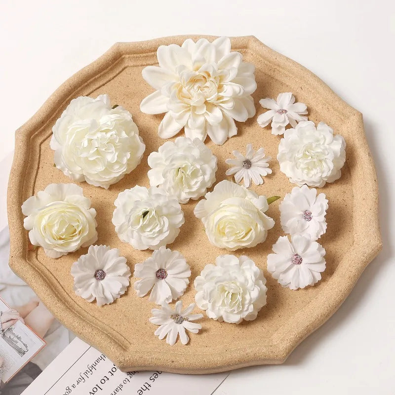 White Artificial Rose Flower Heads – Wedding & Home Decor Artificial Flower Heads Babs