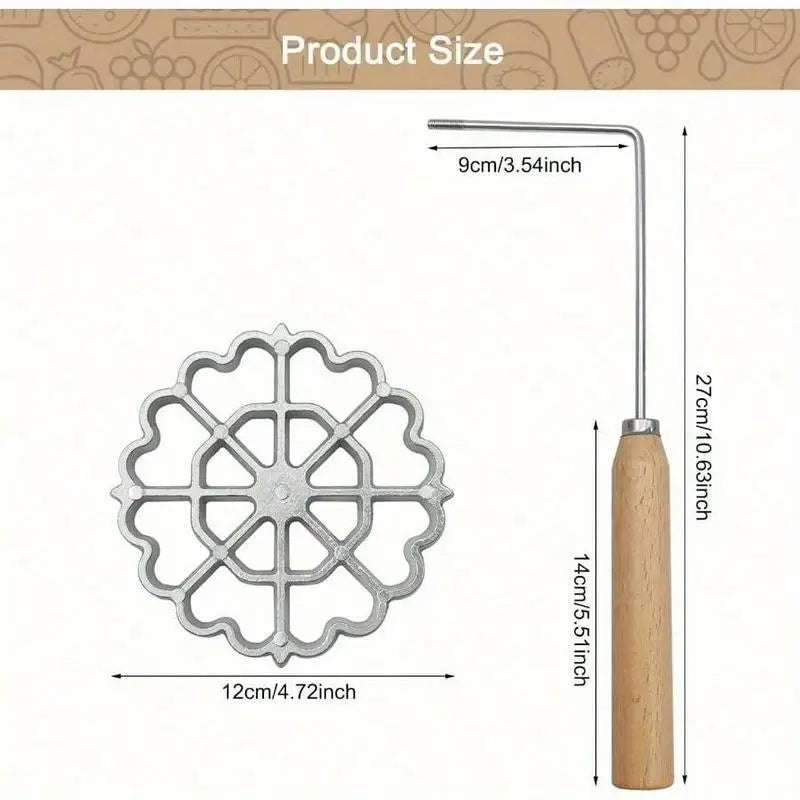 Bunuelos Rosette Mold 4.7" Non-Stick Achappam Timbale Mold Baking & Frying Mold Babs