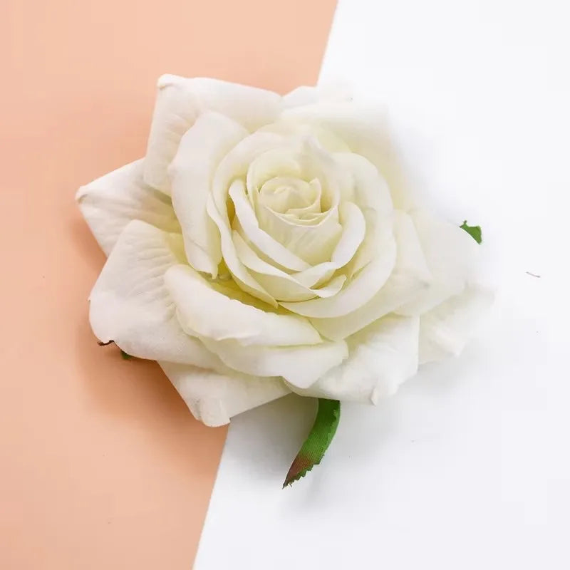 10 Pcs Velvet Artificial Rose Heads for Wedding & Home Decor Artificial Flower Heads Babs color 1