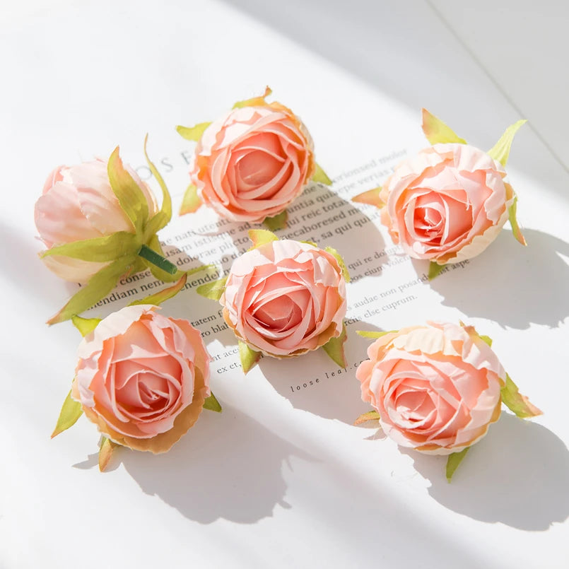 50/100 Pcs Silk Artificial Rose Heads Bulk – Wedding & DIY Décor Artificial Flower Heads Babs Flesh pink 50 pcs