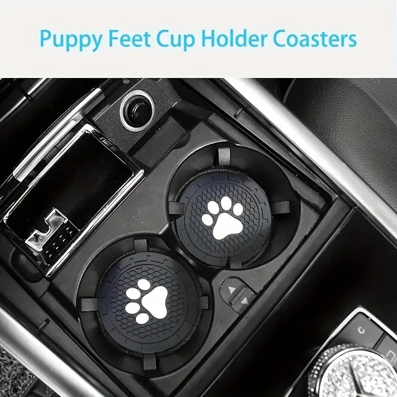 2-Pack Paw Silicone Car Cup Holder Coasters – Anti-Slip Fit Car Cup Holder Coaster Babs