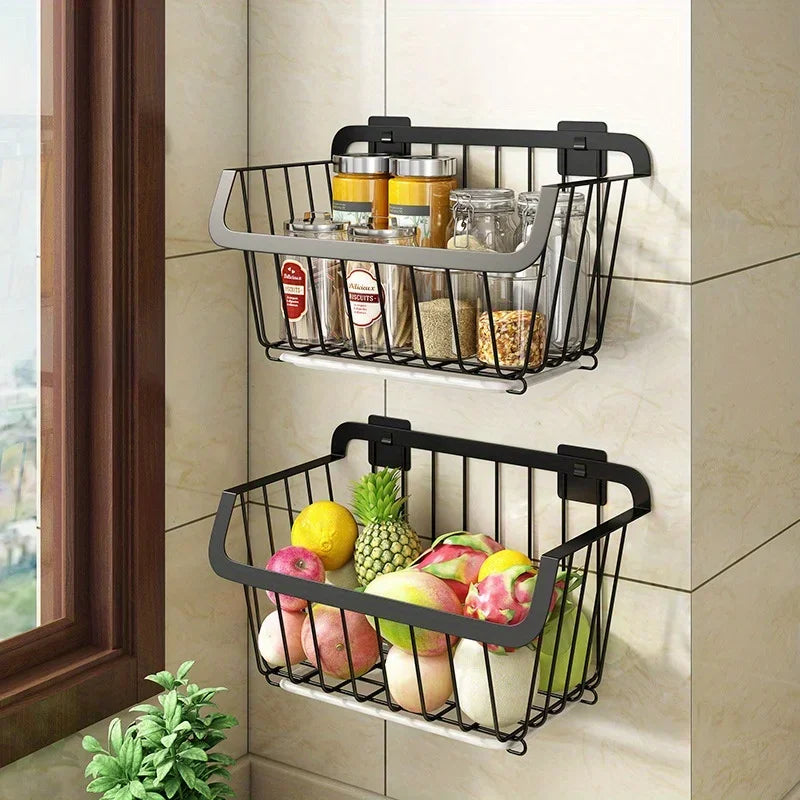 Wall-Mounted Stainless Steel Kitchen Storage & Drain Basket Kitchen Storage Basket Babs