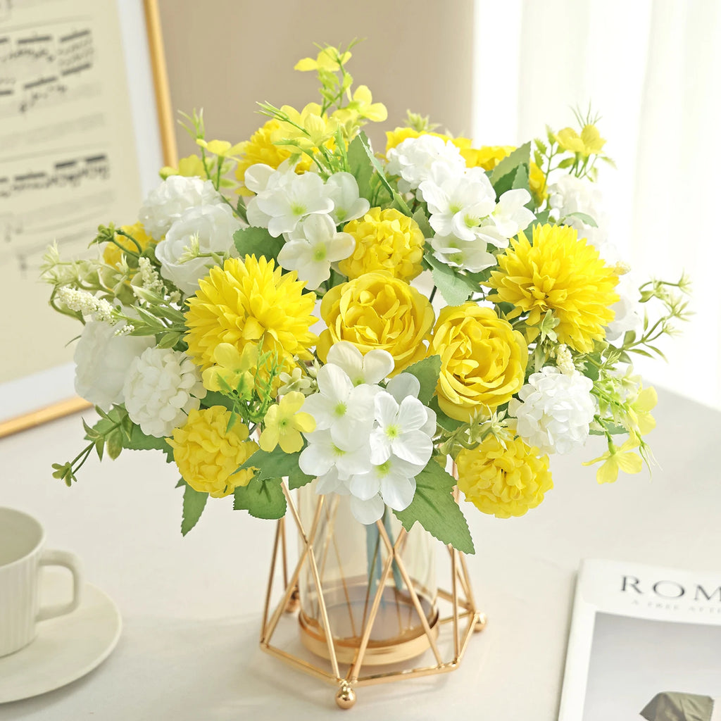 Artificial Silk Hydrangea Rose Bouquet | Wedding & Home Décor Artificial Silk Flowers Babs