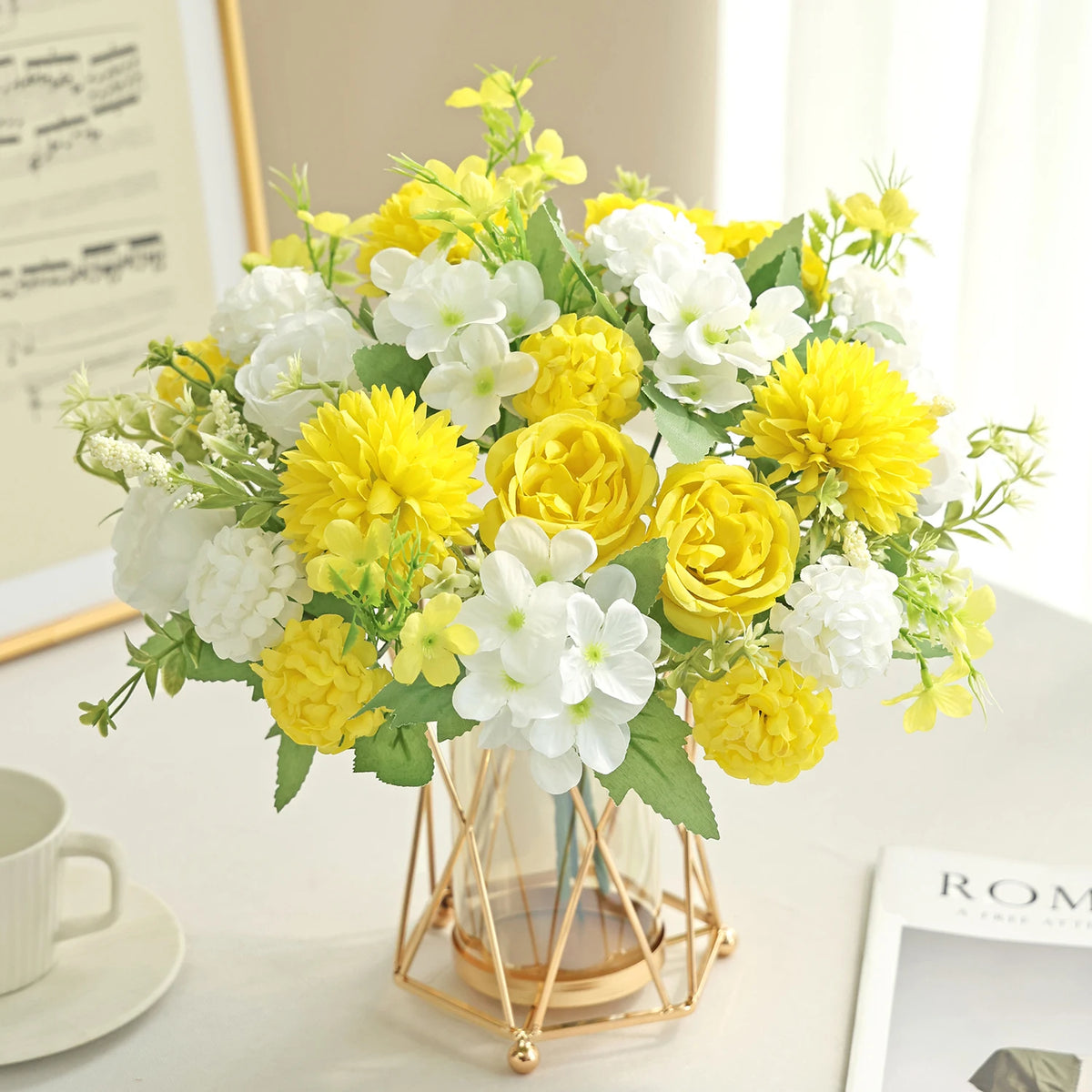 Artificial Silk Hydrangea Rose Bouquet | Wedding & Home Décor Artificial Silk Flowers Babs