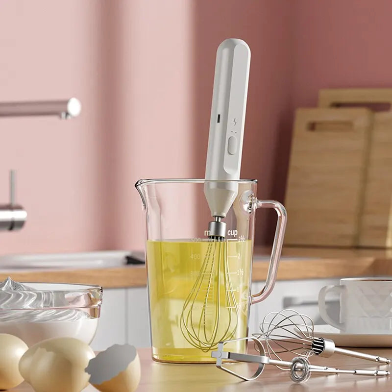Electric Handheld Milk Frother & Egg Beater – USB Rechargeable Electric Milk Frother Babs