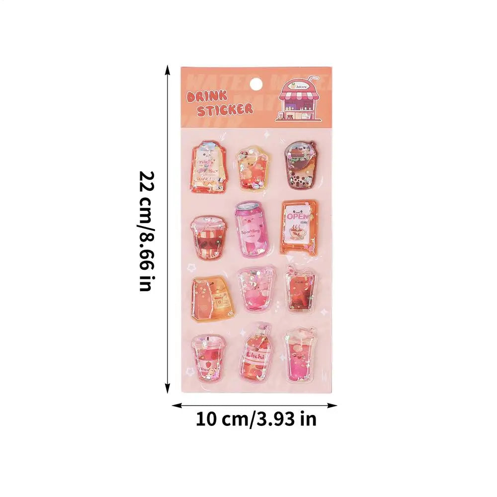 3D Embossed Cartoon Stickers for Kids, Teens & Laptops Decorative Stickers Babs milk tea
