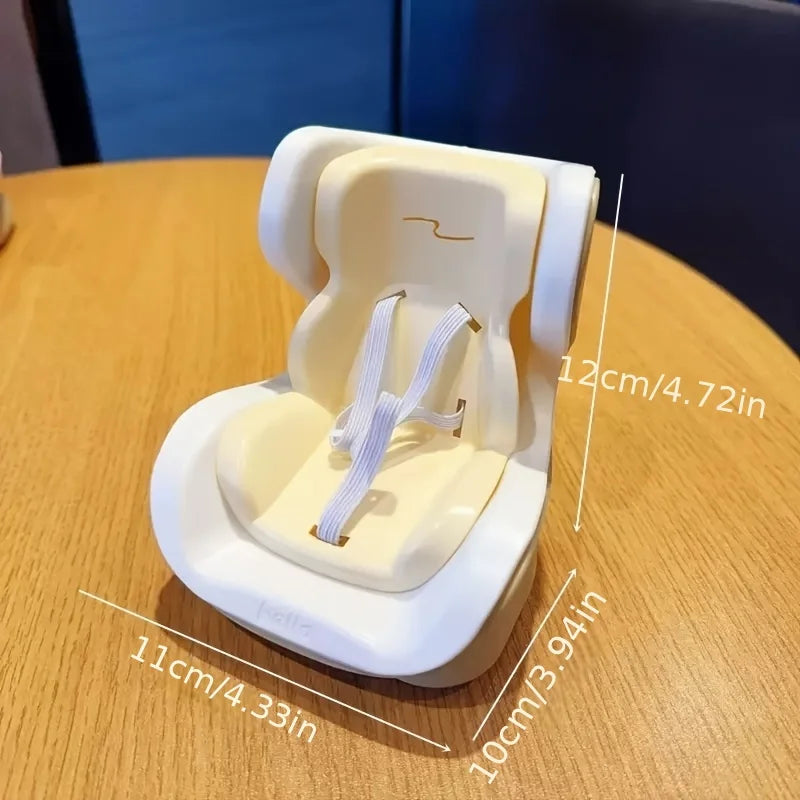 Mini Doll Car Seat Holder 17–20cm | LABUBU Compatible Doll Car Seat Babs YELLOW