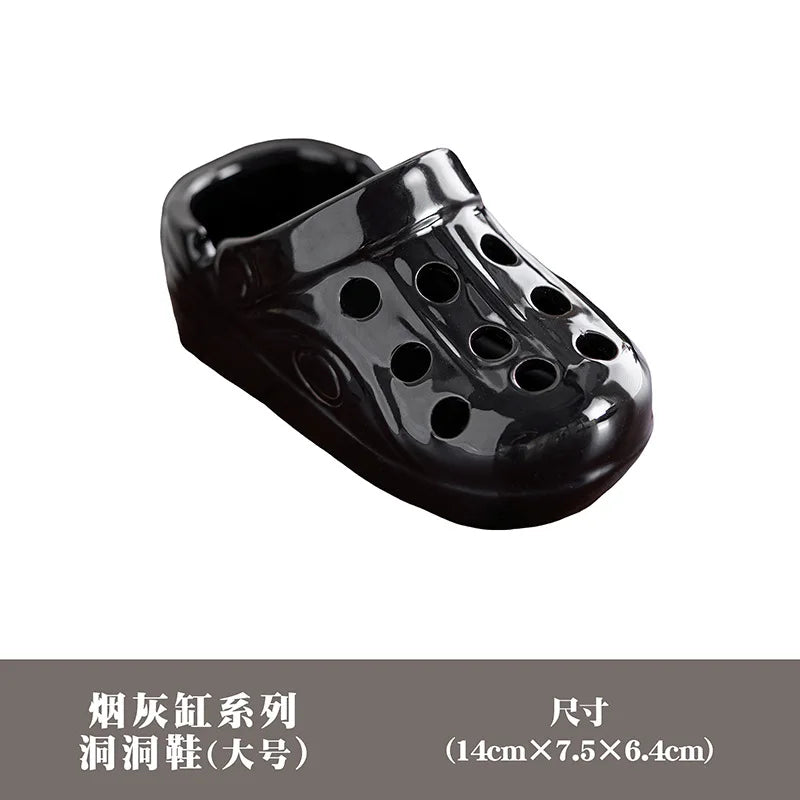 Cute Cave Shoes Ceramic Ashtray – 20cm Home & Office Ceramic Ashtray Babs Large Black