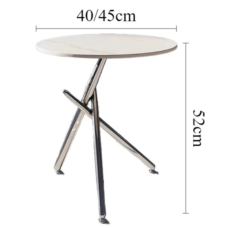 Modern Round Side Table – Stainless Steel & Rock Slab Top Round Side Table Babs