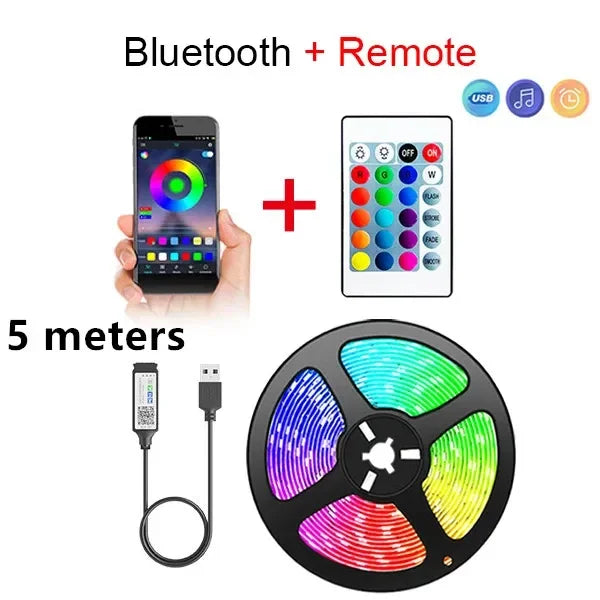 Bluetooth LED Strip Lights SMD 5050 App Control TV Backlight LED Strip Lights Babs 5m