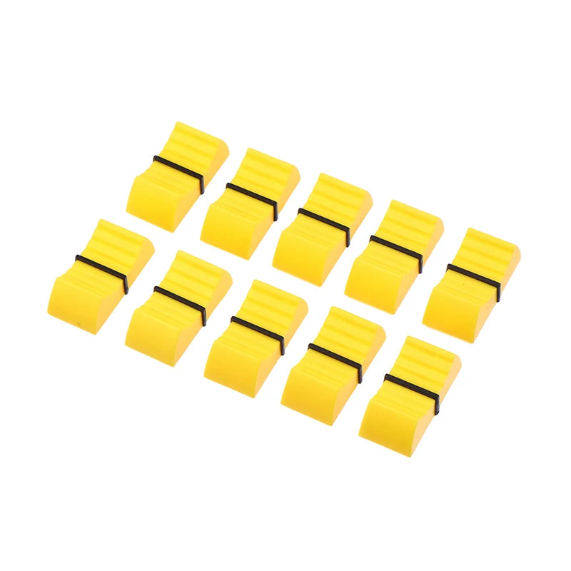10-Pack Ribbed Fader Knob Caps for Mixer & Audio Desks Mixer Knob Caps Babs Yellow
