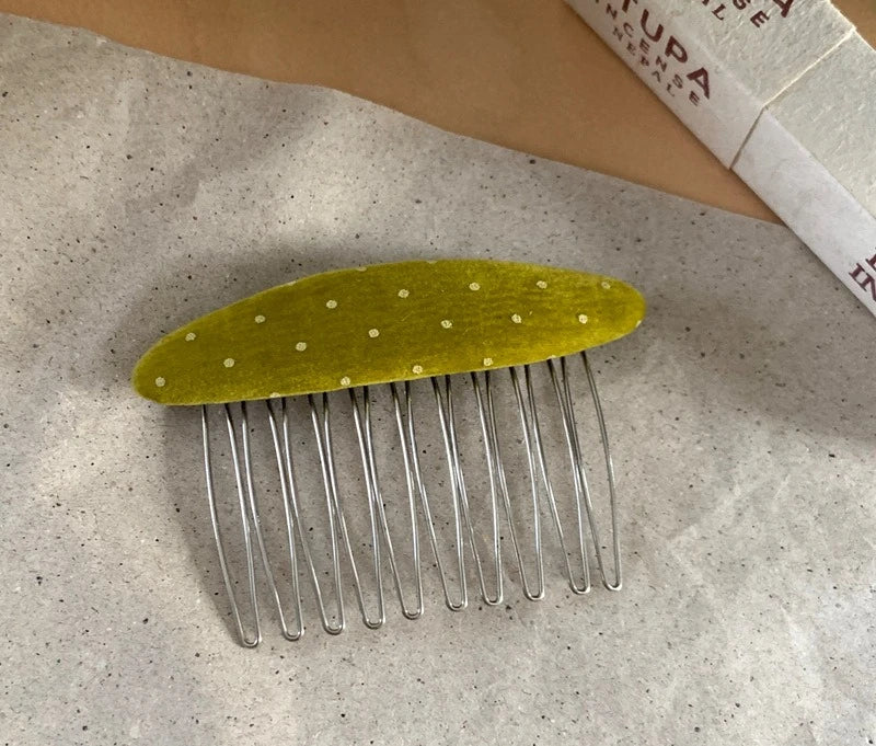 Non-Slip Flocking Hair Comb Clip for Bangs & Ball Head Hair Comb Clip Babs Turmeric