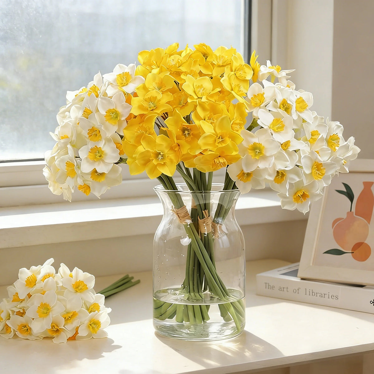 Artificial Daffodil Silk Bouquet – Spring Home & Office Décor Silk Flower Bouquet Babs