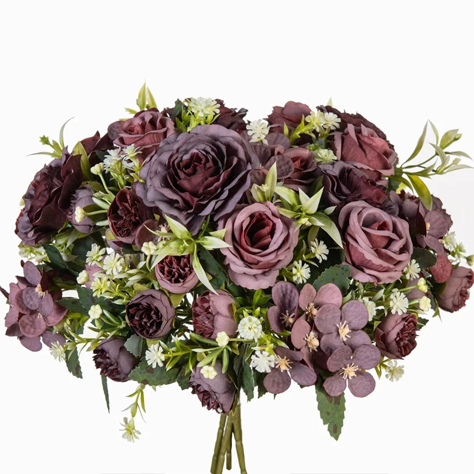 Silk Rose Artificial Flower Bouquet – Wedding & Home Decor Artificial Silk Flower Babs