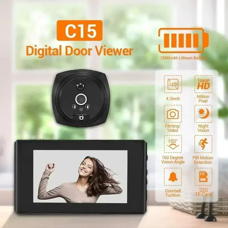 Digital Video Peephole Camera 4.3" Monitor & Motion Detection Video Peephole Camera Babs