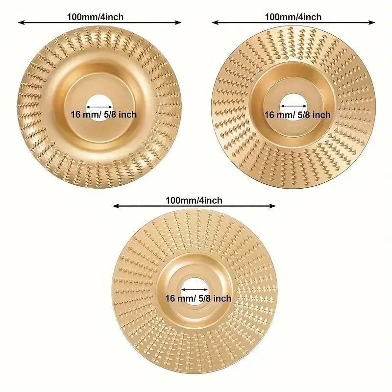 Woodworking Grinding Disc 3-Piece Set – Cut, Carve & Polish Grinding Disc Set Babs