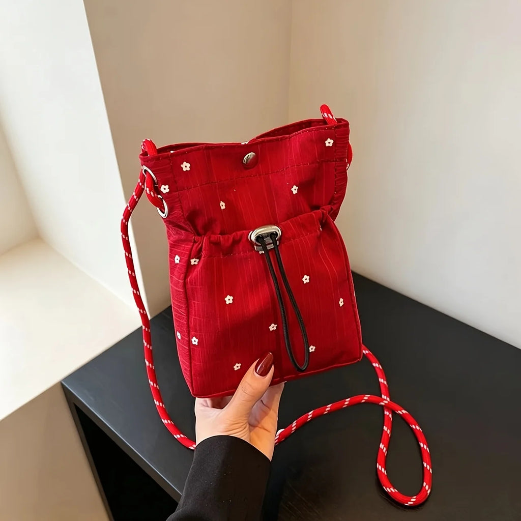Bohemian Mini Crossbody Phone Bag – Women's Wallet Purse Crossbody Phone Bag Babs Red