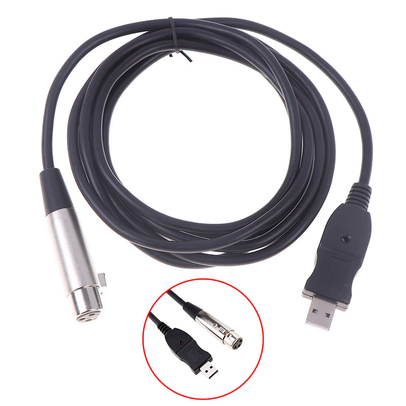 USB to XLR Microphone Cable – Computer Audio Adapter Microphone Adapter Cable Babs