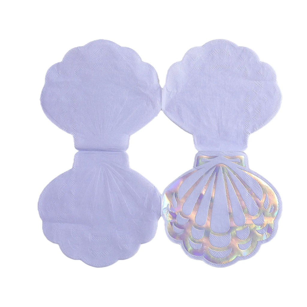 Seashell Paper Napkins – Mermaid Ocean Party Cocktail Décor Disposable Party Napkins Babs